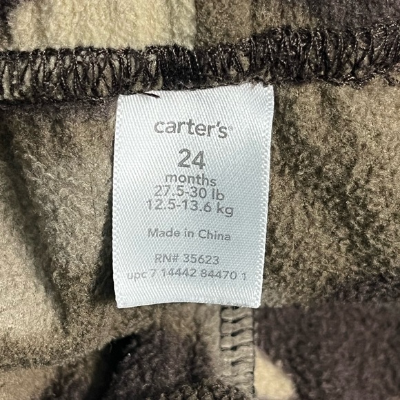 Carters Boy’s 24 Months Brown/Tan Camouflage Fleece Pants - Picture 6 of 6